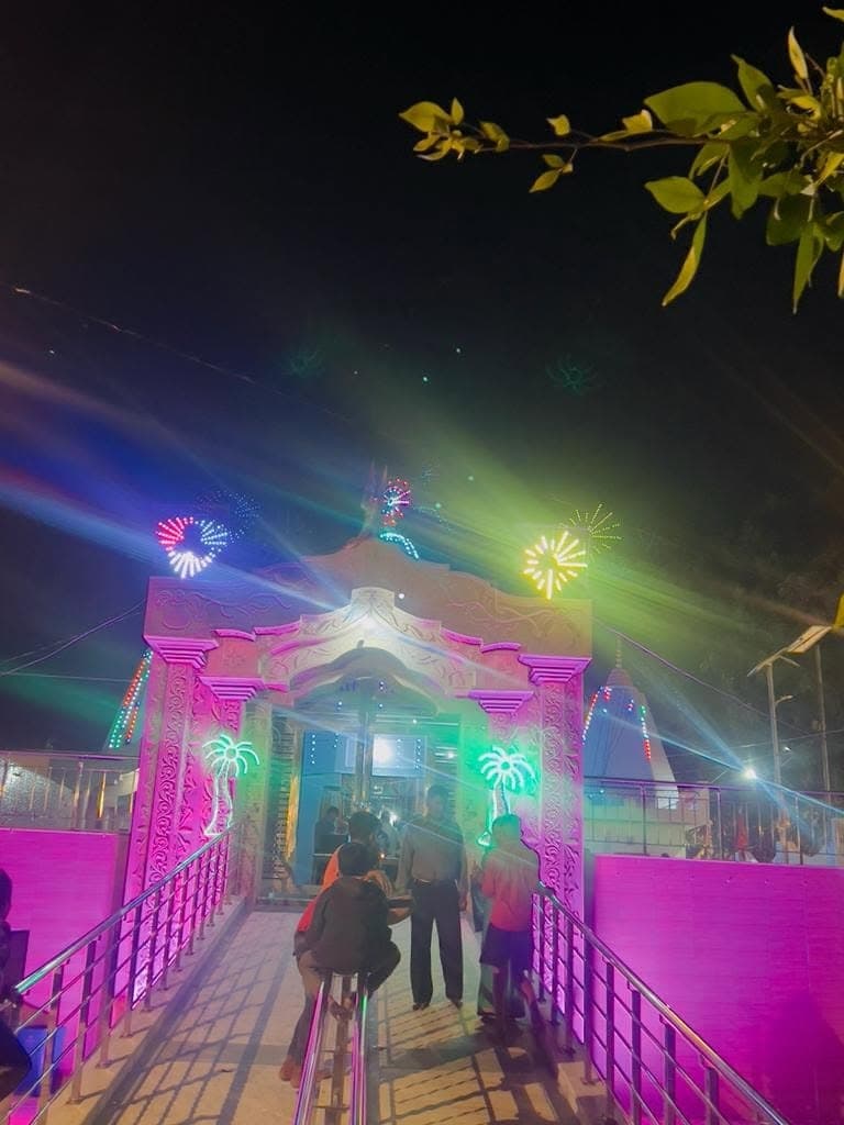 Night view of Maa Mansa Devi Mandir